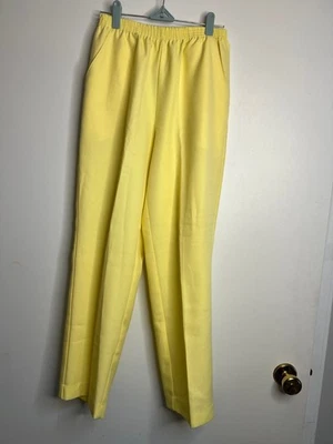 Pantalones de poliéster Blair vintage de doble punto amarillo talla 6P para mujer Foto 1 de 4