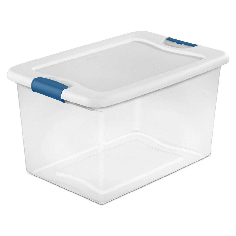 STERILITE 52VN75 PK 2 Storage Tote,Clear/White,Polypropylene 52VN75 - Image 1 of 1