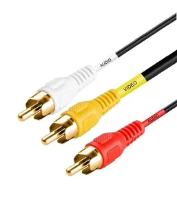 Cable compuesto de audio y video blindado RG59 de 3 pies para reproductor de DVD VHS a TV de pantalla grande - Imagen 1 de 1