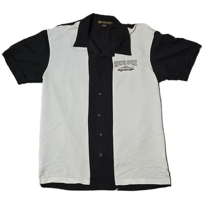 Camisa de Bowling Harriton Broken Spoke Saloon Negra Blanca Mediana Daytona Beach (U) Foto 1 de 4