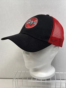 Bacardi Rum Red Black Bat Logo Snapback Mesh Trucker Baseball Hat Cap Bar Promo - Picture 1 of 7