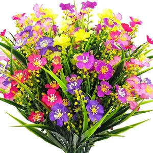 10 Bundles Artificial Flowers Outdoors UV Resistant Fake Plants Outside Faux ... - Picture 1 of 6