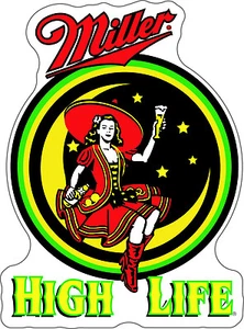 MILLER High Life Sticker Decal *DIFFERENT SIZES* Beer Bumper Window Bar Wall - Picture 1 of 1