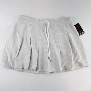 No Boundaries Knit Pleated Skirt Juniors Size L (11-13) Gray Stretch Drawstring - Picture 1 of 6