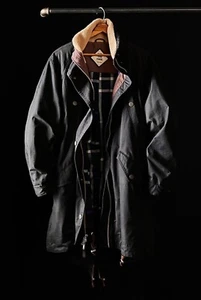 NUEVO Free People We The Free Juki Parka Encerada M Chaqueta Mediana Abrigo de Algodón Negro - Imagen 1 de 6