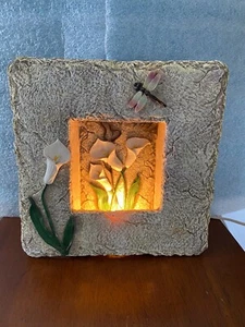 Lighted Shadow Box Calla Lily and Dragonfly. Free standing or Wall Hanging 3D - Picture 1 of 22