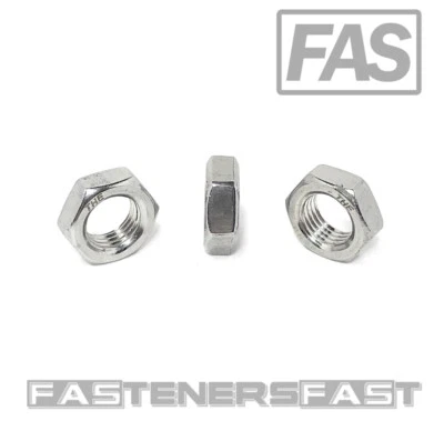 FAS (50) 3/8-24 Hex Jam Nut Fine Thread 18-8 Stainless Steel (50 Pcs)