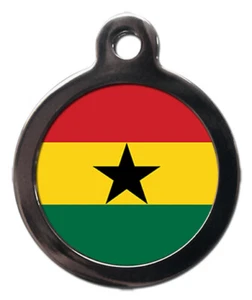 Pet ID tag Flag of Ghana design, personalised  - Picture 1 of 2