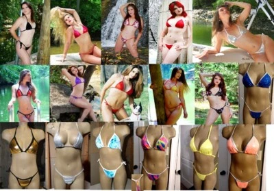 Lote de 3 conjuntos de bailarina exótica, stripper mini bikini Gogo Dance Club Wear Foto 1 de 4