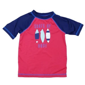 Cat & Jack Toddler 3T "Surfs Up Dude" Surfboard Graphic Short Sleeve Rash Guard - Picture 1 of 5