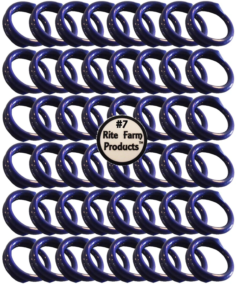 RITE FARM PRODUCTS 48 BLUE #7 LEG BANDS 7/16" CHICKEN POULTRY CHICK QUAIL PIGEON DOVE DUCK GOOSE