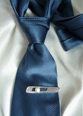 GORGEOUS NWOT MIKIMOTO STERLING SILVER 7.25MM CULTURED PEARL TIE PIN CLASP BAR! - Image 1 of 4