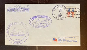 1976 Capt Signed Antarctic Polar Cover Palmer Station R/V Hero 7-37 Deep Freeze - Picture 1 of 3