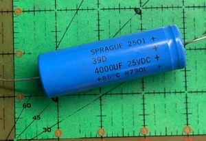 Capacitors Electrolytic Leaded 39D408G025JS4 Sprague 4000uf 25v Axial - Picture 1 of 3