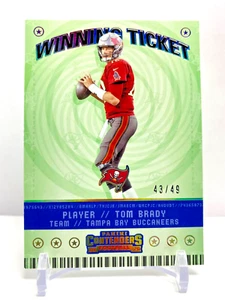2020 Panini Contenders Gewinnticket Gold #'d/49 Tom Brady Tampa Bay Bucks - Bild 1 von 2