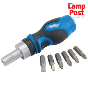 Draper 01050 - 7 Piece STUBBY Ratchet/Ratcheting Screwdriver 1/4" Holder & Bits - Picture 1 of 1