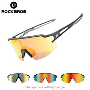 ROCKBROS Cycling Glasses Photochromic Sunglasses UV400 Outdoors Sports Eyewear - Picture 1 of 14