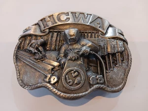HEBILLA DE CINTURÓN SOLDADOR HESSTON HCWA 1983 SISKIYOU TRABAJADORES DE COLECCIÓN - Imagen 1 de 22