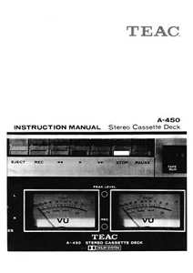 Bedienungsanleitung-Operating Instructions pour Teac A-450 - Bild 1 von 1