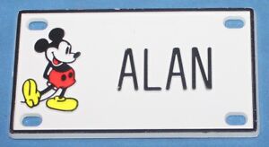 VINTAGE Walt Disney Prod. Mickey Mouse Alan Plastic Name License Plate 