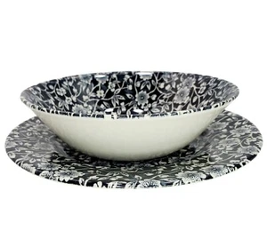 Royal Wessex Queen's Made in England CALICO BLUE Bowl & Saucer Cereal Soup Set - Picture 1 of 7
