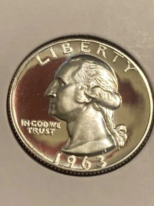 1963 Proof Washington Quarter DDR DOUBLE DIE VARIETY *Free Shipping* - Picture 1 of 11