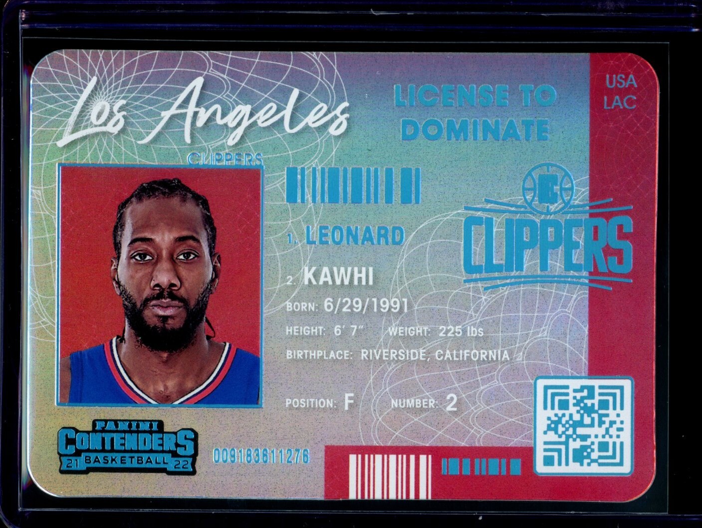 2021-22 Panini Contenders License to Dominate #6 Kawhi Leonard Case Hit SSP