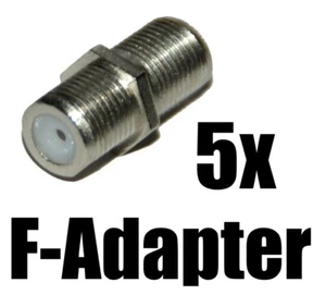 5x F-Adapter F-Verbinder für SAT-Kabel - Coax - mit Sechskant - Picture 1 of 1