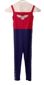 Wonder Woman-Girl's Blue/Red Cosplay Jumpsuit Size Extra Large - Picture 1 of 7