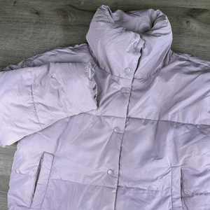 Chaqueta acolchada Free People para mujer talla pequeña púrpura/lila de gran tamaño a presión - Imagen 1 de 17
