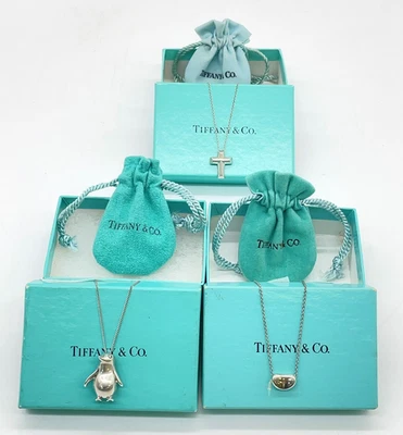 Auth Tiffany & Co. Penguin/Cross/Beans SV925 Necklace W/Box/Dustbag SK100459 - Image 1 of 4