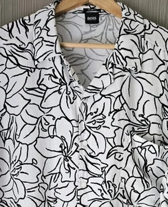 hugo boss linen relaxed fit shirt XL 58 Inch Chest In Immaculate Condition  - Picture 1 of 9