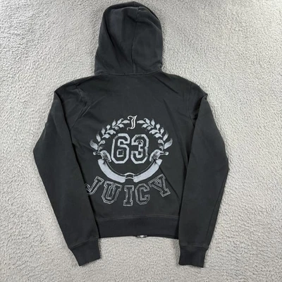 Juicy Couture Hoodie Womens Large Full Zip Fleece Crest Logo Y2K - Image 1 of 4