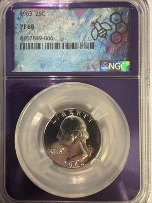 1963 NGC Pr 68 Silver Washington Quarter - Image 1 of 4