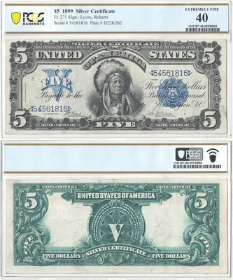 1899 $5 Silver Certificate Fr-271 PCGS XF-40 - Image 1 of 3