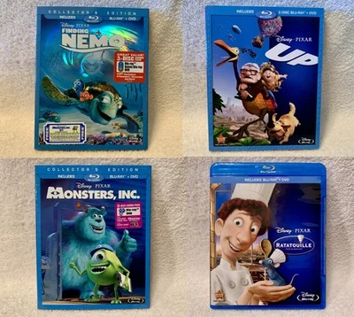 Disney Pixar Blu-Rays - Lot of 4 - Finding Nemo - UP -Monsters, Inc -Ratatouille - Image 1 of 4