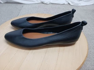 Lucky Brand Erin Womens Ballet Flats Size 8.5M Black Leather Slip On Shoes - Picture 1 of 20