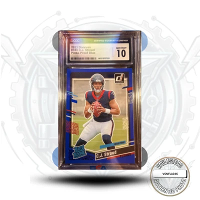 Donruss CJ Stroud Press Proof 2023 azul #339 CGC 10 gemas como nuevo Texans radiocontrol Foto 1 de 3