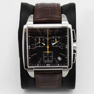 Men's Tissot Quadrato Chrnograph Black Dial Pre-owned T005.517.17.057.00 - Picture 1 of 6
