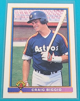 Tarjeta de béisbol 1991 Bowman #556 Craig Biggio Houston Astros G6 Foto 1 de 2