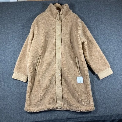 Nuevo con etiquetas Abrigo Athleta Mujer XL Avena Vellón Longline Botón a Presión Minimalista Acogedor Foto 1 de 4
