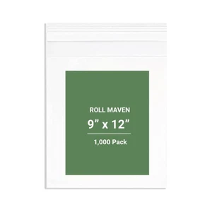 Sacchetto Cellophane Trasparente Autosigillante 9" x 12", 2 Mil Conteggio 1000 - Richiudibile... - Foto 1 di 5