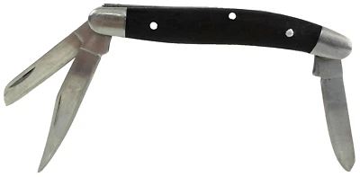 Navaja de bolsillo plegable vintage con mango de madera de 3 hojas Foto 1 de 4