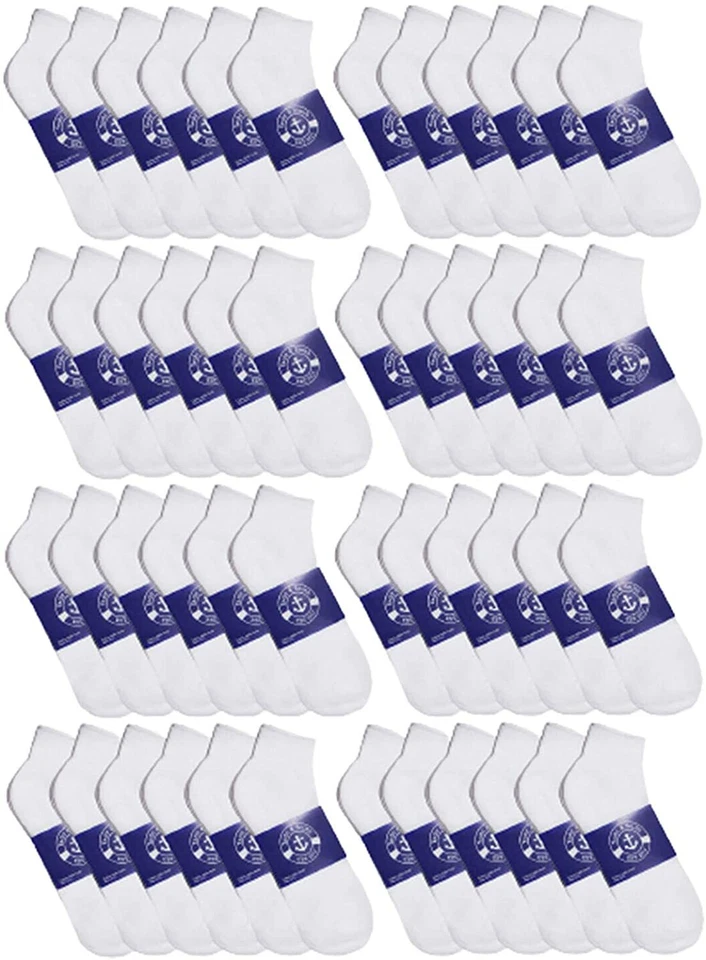 Paquete de 48 calcetines tobilleros cuartos para hombre y mujer, donación sin hogar, ligeros a granel Foto 1 de 4