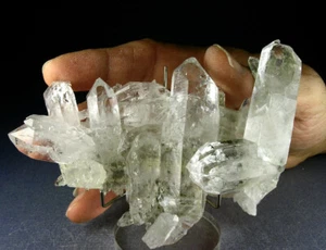 SHARP GEM CLEAR QUARTZ CRYSTALS w INCLUSIONS, CORINTO, BRAZIL GLOBE MINERALS - Picture 1 of 4