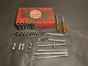 Vintage 26 Pc 1/4” Drive Socket Set MAC Tools Case And Extras - Picture 1 of 17