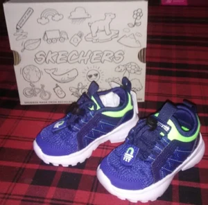 Maquinilla de afeitar Skechers niño niño talla 5 Flex Dexler Magna Fit azul y lima nueva en caja - Imagen 1 de 3