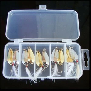 10PCS Fishing Lures Metal Spinner Bait Bass Tackle Crankbait Spoon Gold & Silver - Picture 1 of 5