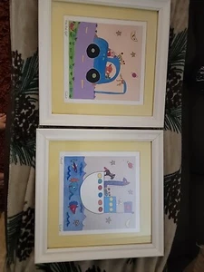 "On The Go" And "Ahoy" Travel Adventure By Suzette Delia Reiss Framed Art Work. - Picture 1 of 4