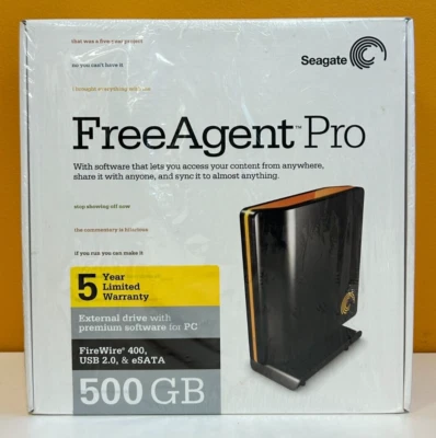 Seagate FreeAgent Pro 9NG7A6-570 500 GB, 7200 RPM, External Hard Drive. New! - Image 1 of 4